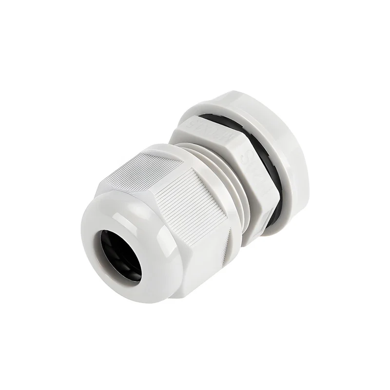 Waterproof Cable Gland, Nylon Cord Connector with EPDM Seal, IP69, White