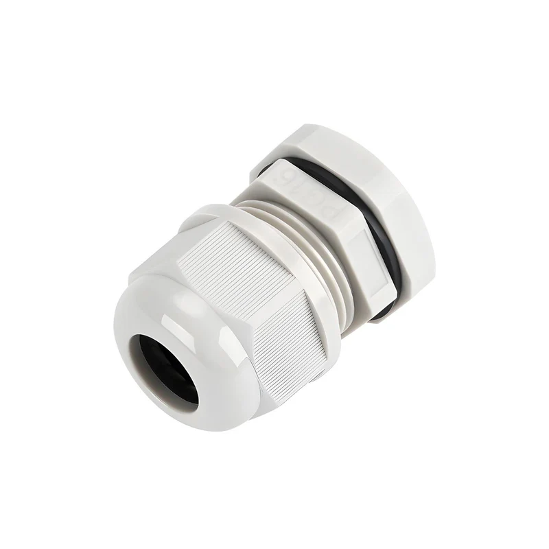 Waterproof Cable Gland, Nylon Cord Connector with EPDM Seal, IP69, White