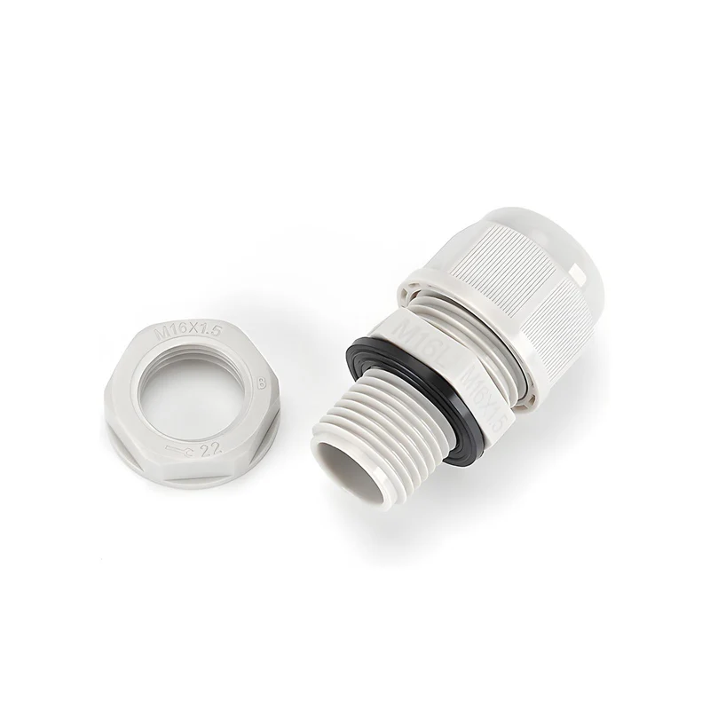 Waterproof Cable Gland, Nylon Cord Connector with EPDM Seal, IP69, White
