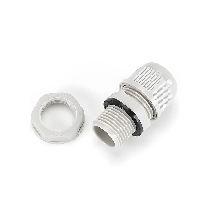 Waterproof Cable Gland, Nylon Cord Connector with EPDM Seal, IP69, White