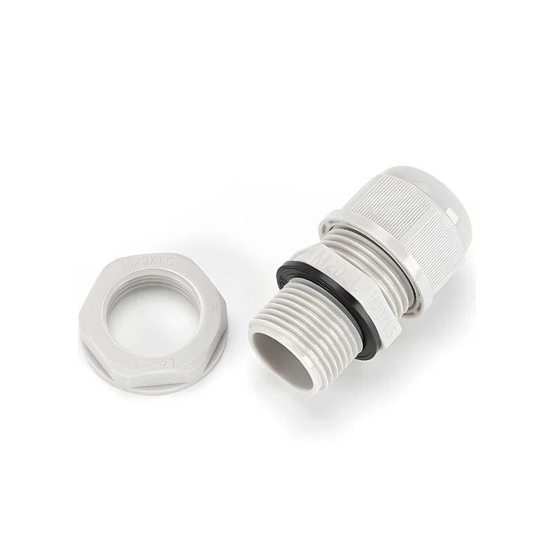 Waterproof Cable Gland, Nylon Cord Connector with EPDM Seal, IP69, White