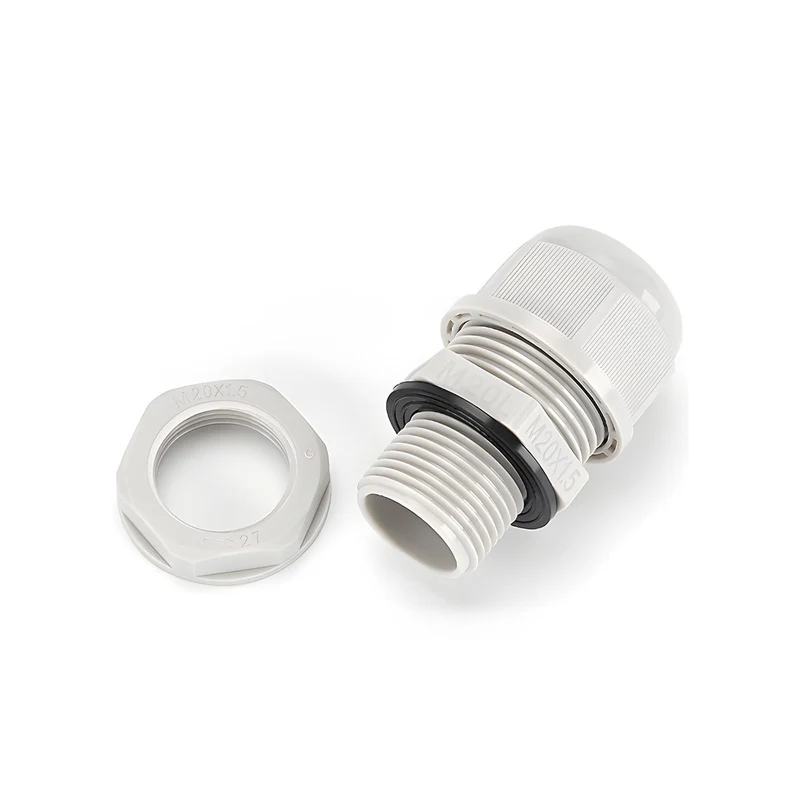Waterproof Cable Gland, Nylon Cord Connector with EPDM Seal, IP69, White