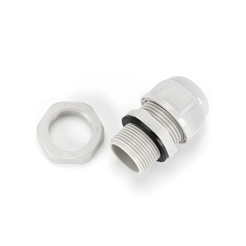Waterproof Cable Gland, Nylon Cord Connector with EPDM Seal, IP69, White