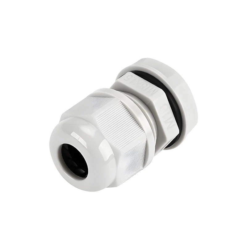 Waterproof Cable Gland, Nylon Cord Connector with EPDM Seal, IP69, White