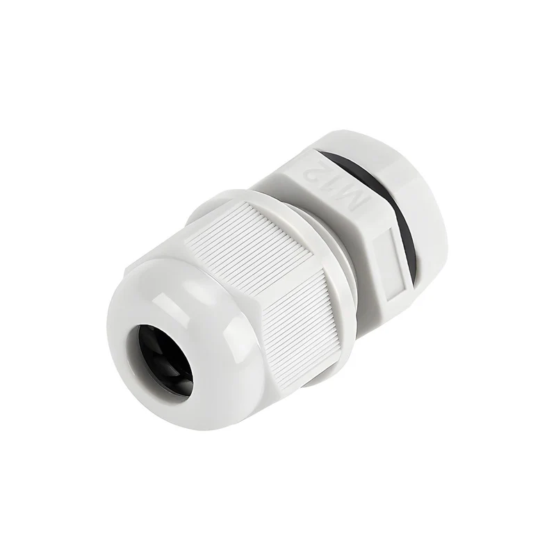 Waterproof Cable Gland, Nylon Cord Connector with EPDM Seal, IP69, White