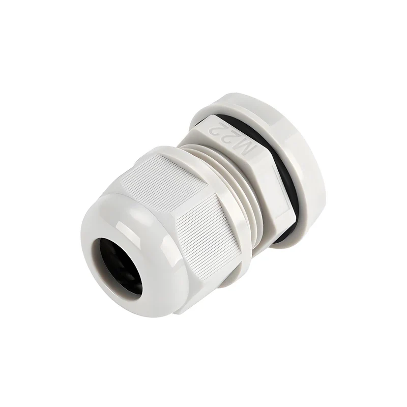 Waterproof Cable Gland, Nylon Cord Connector with EPDM Seal, IP69, White