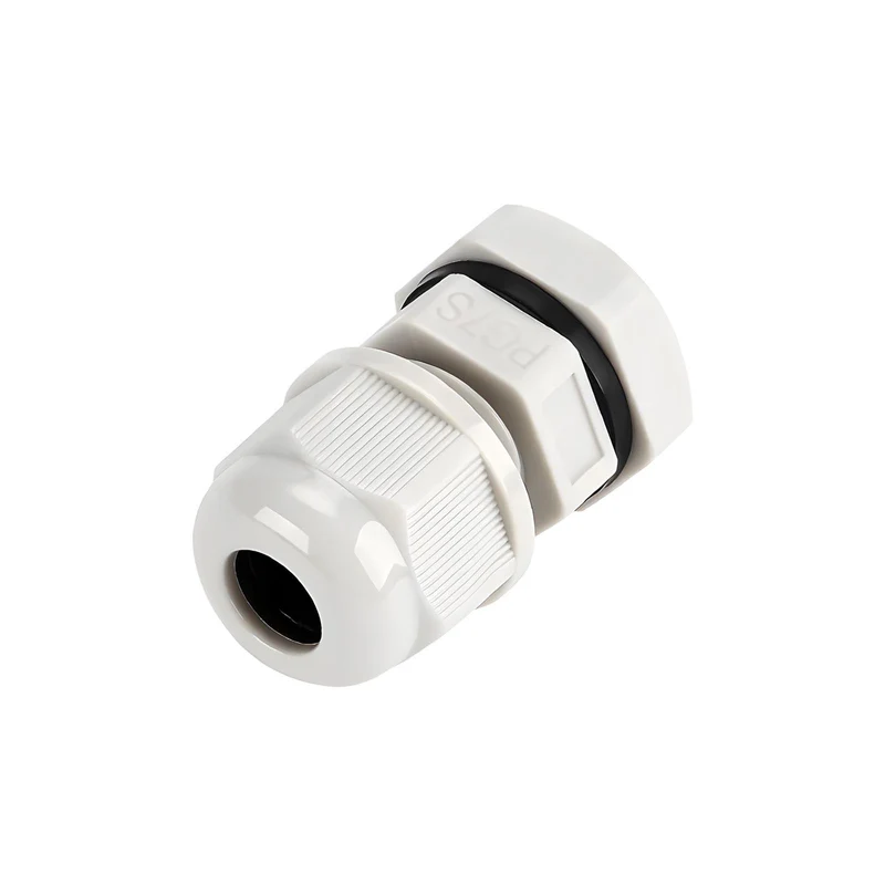 Waterproof Cable Gland, Nylon Cord Connector with EPDM Seal, IP69, White