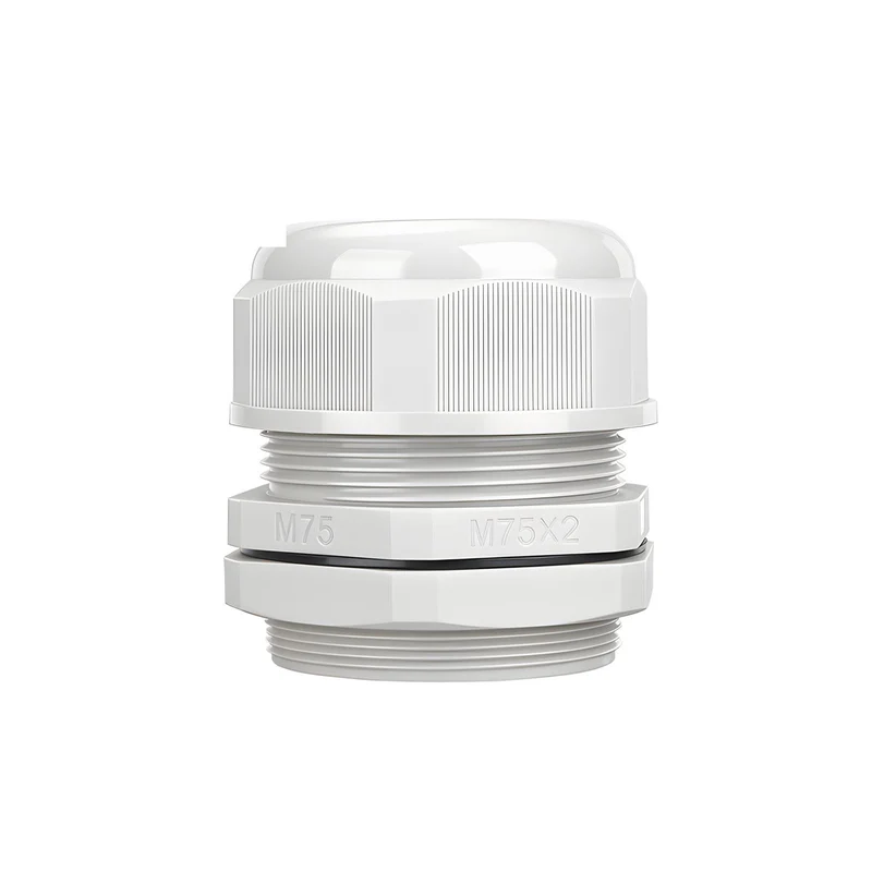 Waterproof Cable Gland, Nylon Cord Connector with EPDM Seal, IP69, White