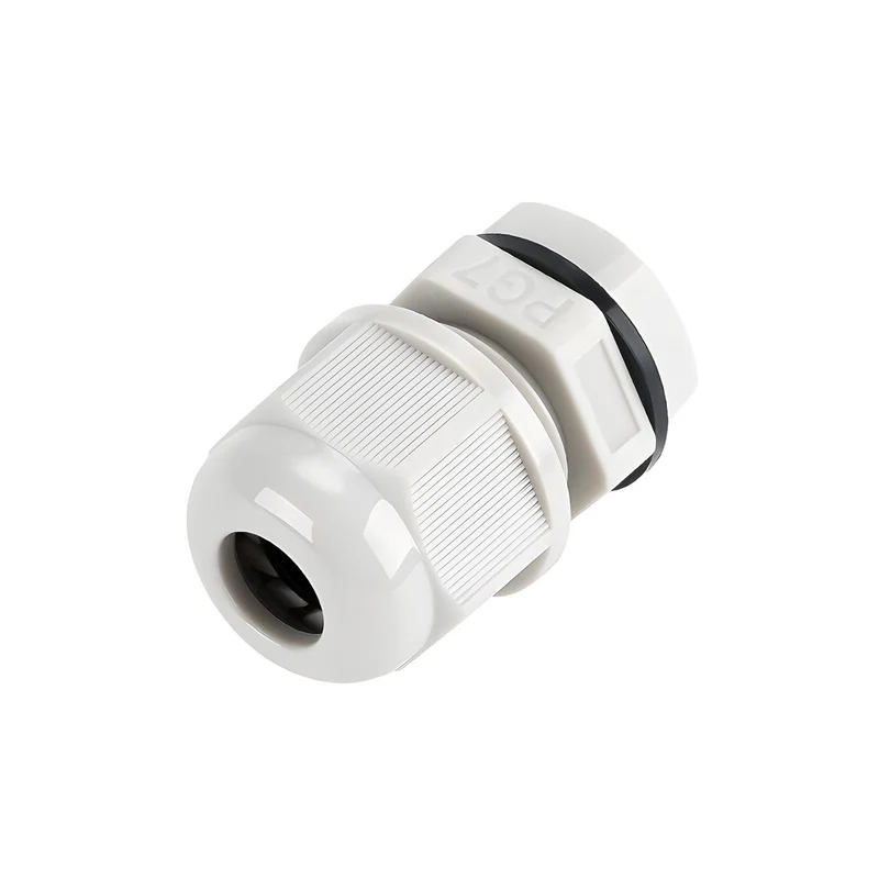 Waterproof Cable Gland, Nylon Cord Connector with EPDM Seal, IP69, White