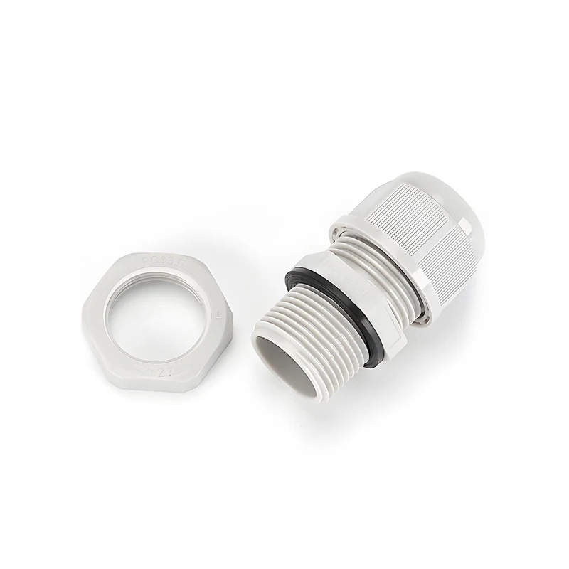 Waterproof Cable Gland, Nylon Cord Connector with EPDM Seal, IP69, White
