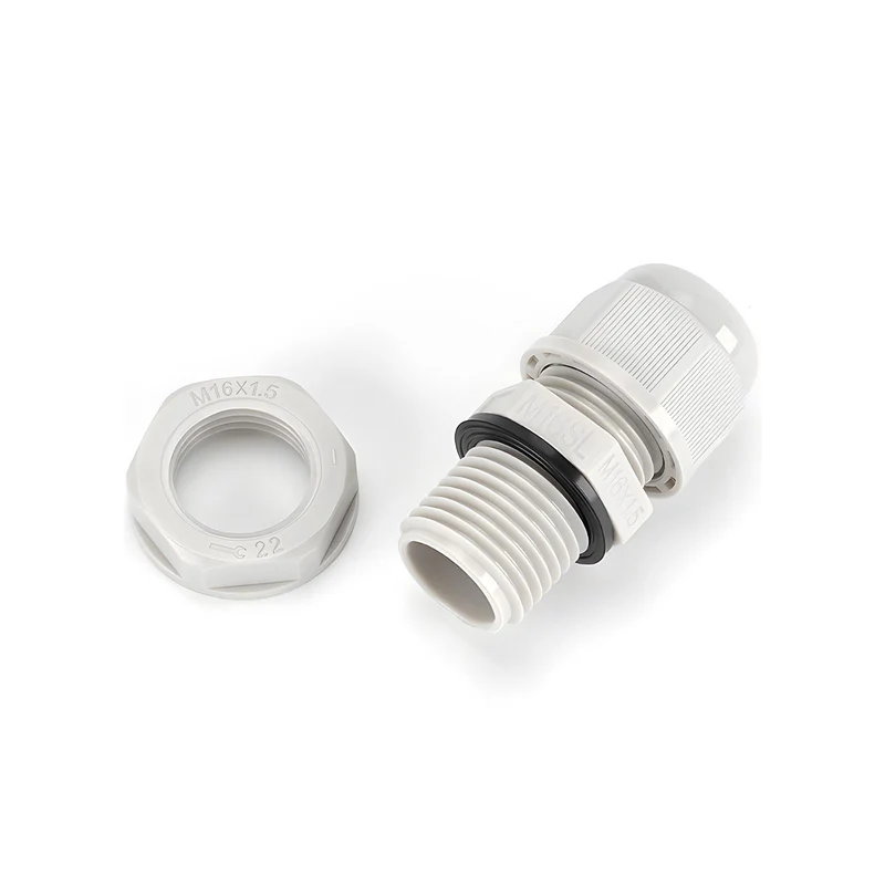 Waterproof Cable Gland, Nylon Cord Connector with EPDM Seal, IP69, White