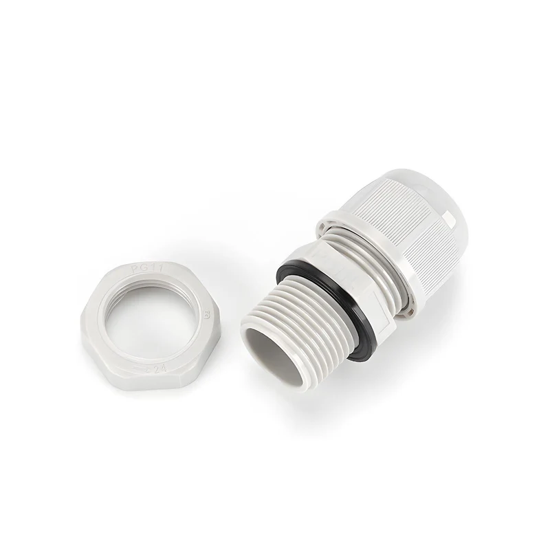 Waterproof Cable Gland, Nylon Cord Connector with EPDM Seal, IP69, White