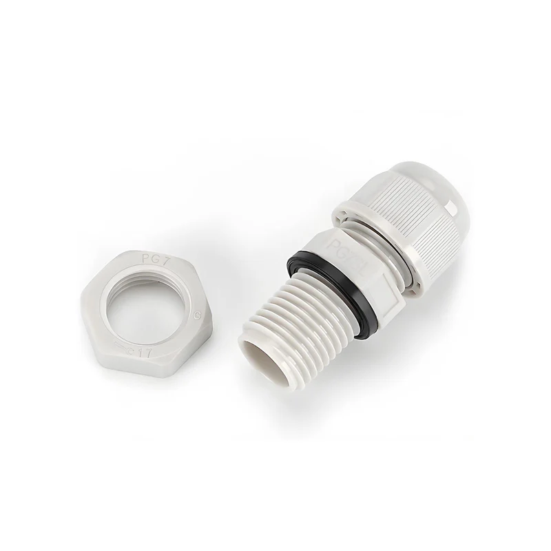 Waterproof Cable Gland, Nylon Cord Connector with EPDM Seal, IP69, White
