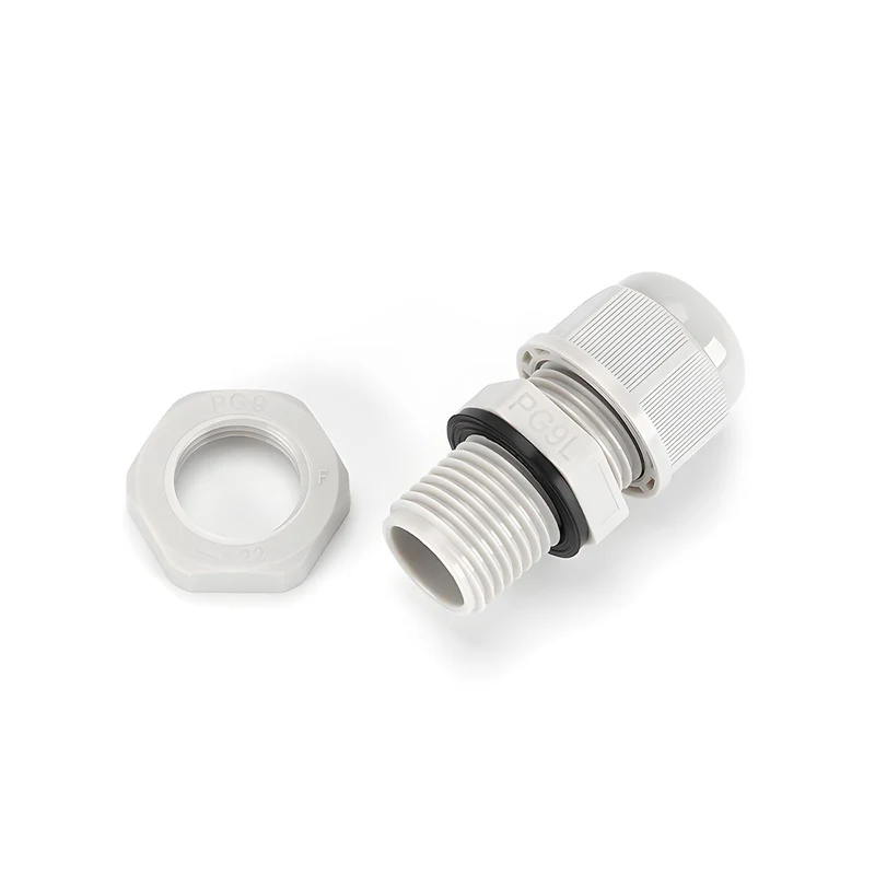 Waterproof Cable Gland, Nylon Cord Connector with EPDM Seal, IP69, White
