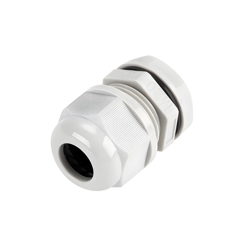 Waterproof Cable Gland, Nylon Cord Connector with EPDM Seal, IP69, White