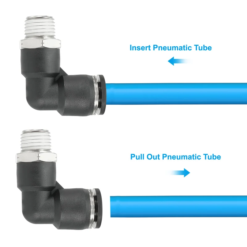 5 Pcs Male Elbow 3/8" Tubing OD x 3/8" NPT Thread 90 Push to Connect Fittings