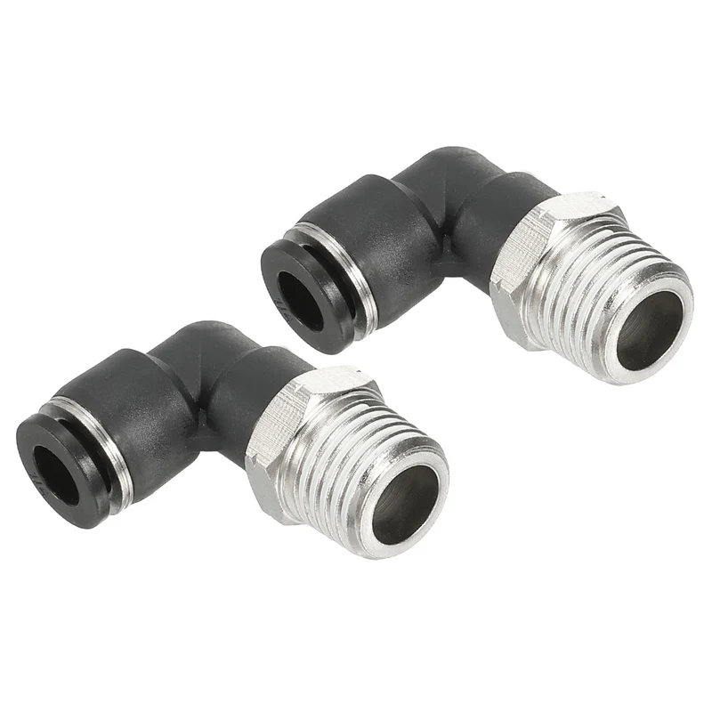 5 Pcs Male Elbow 1/4" Tubing OD x 1/4" NPT Thread 90 Push to Connect Fittings