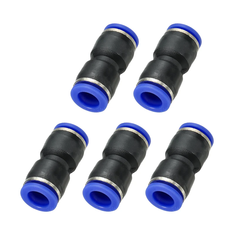 3/8 Inches Push to Connect Fitting Quick Release Pneumatic Connectors 5Pcs