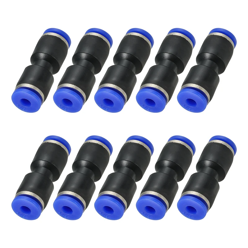 1/8 Inches Push to Connect Fitting Quick Release Pneumatic Connectors 10Pcs