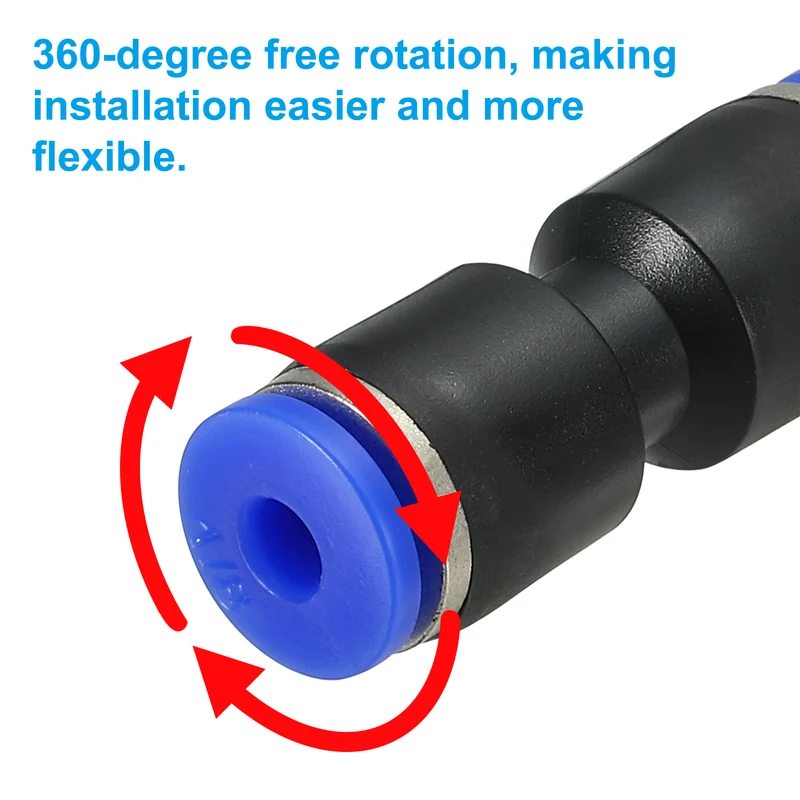 1/8 Inches Push to Connect Fitting Quick Release Pneumatic Connectors 10Pcs