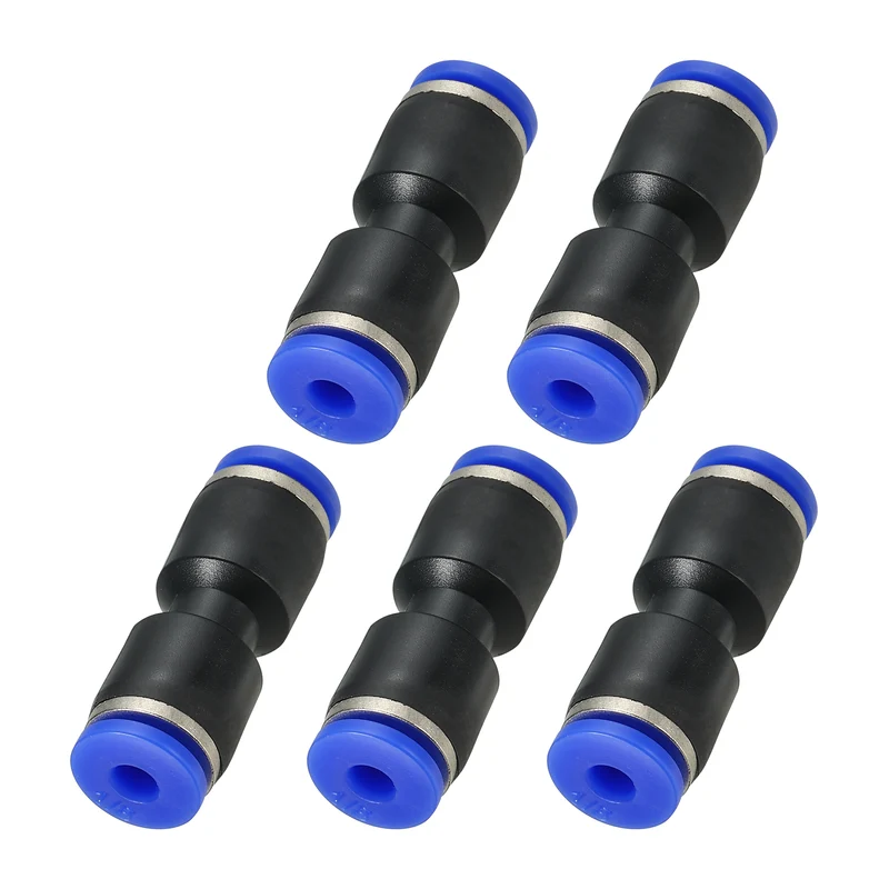 1/8 Inches Push to Connect Fitting Quick Release Pneumatic Connectors 5Pcs