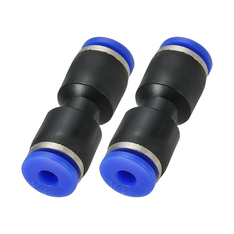 1/8 Inches Push to Connect Fitting Quick Release Pneumatic Connectors 2Pcs