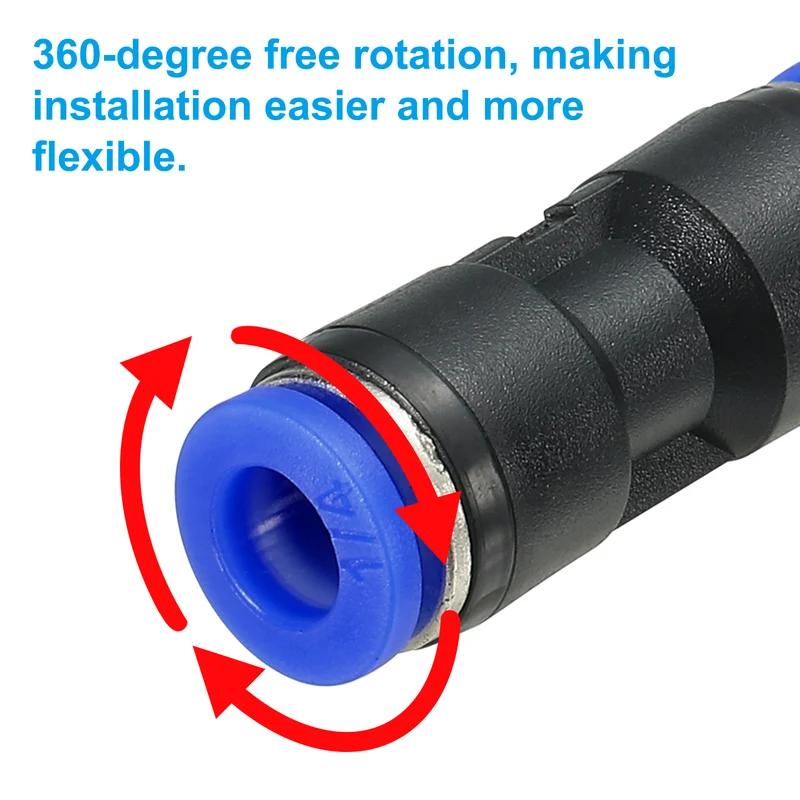 1/4 Inches Push to Connect Fitting Quick Release Pneumatic Connectors 10Pcs