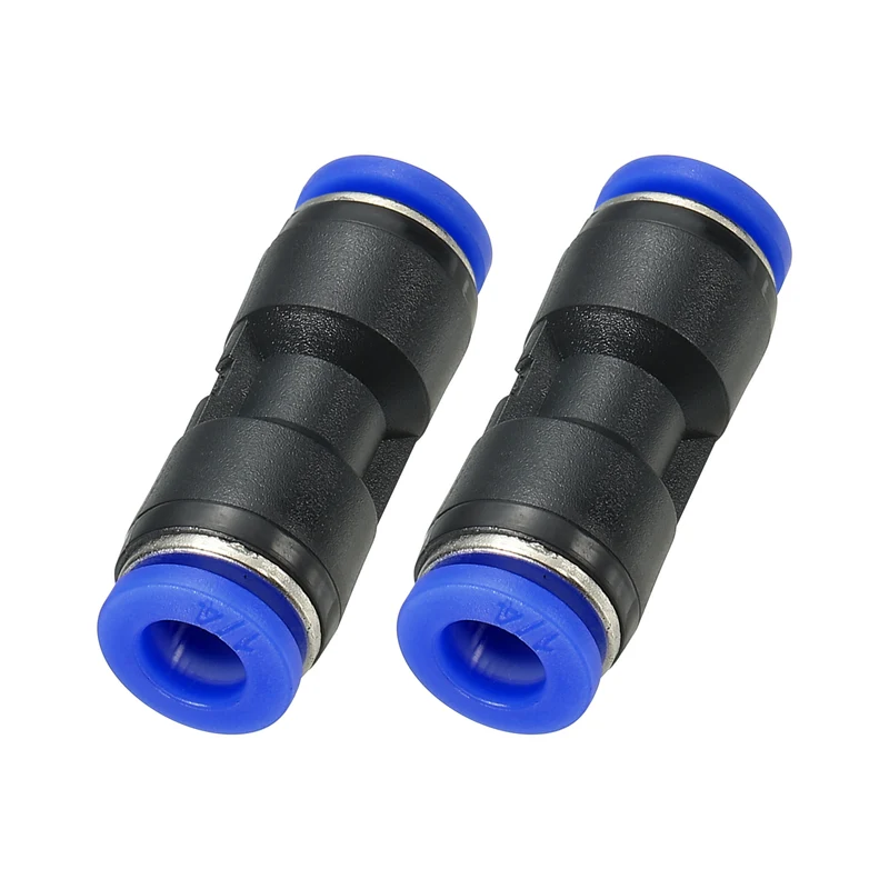 1/4 Inches Push to Connect Fitting Quick Release Pneumatic Connectors 2Pcs