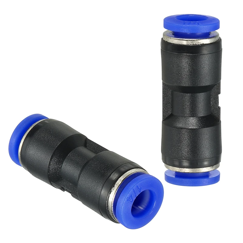 1/4 Inches Push to Connect Fitting Quick Release Pneumatic Connectors 2Pcs