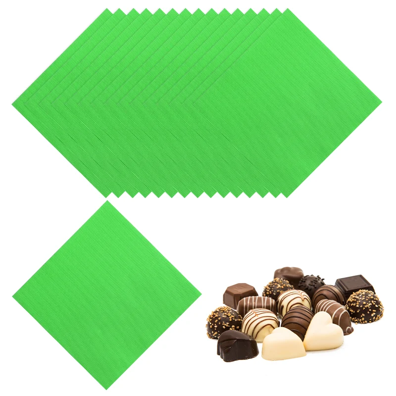 200 Pcs Candy Foil Wrappers, 4.7 x 4.7 Inch Chocolate Wrappers, Green