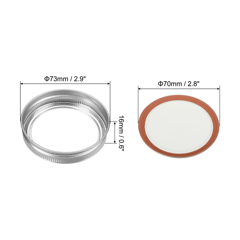 1Set/8pcs 70mm Regular Mouth Split-Type Iron Mason Jar Lids