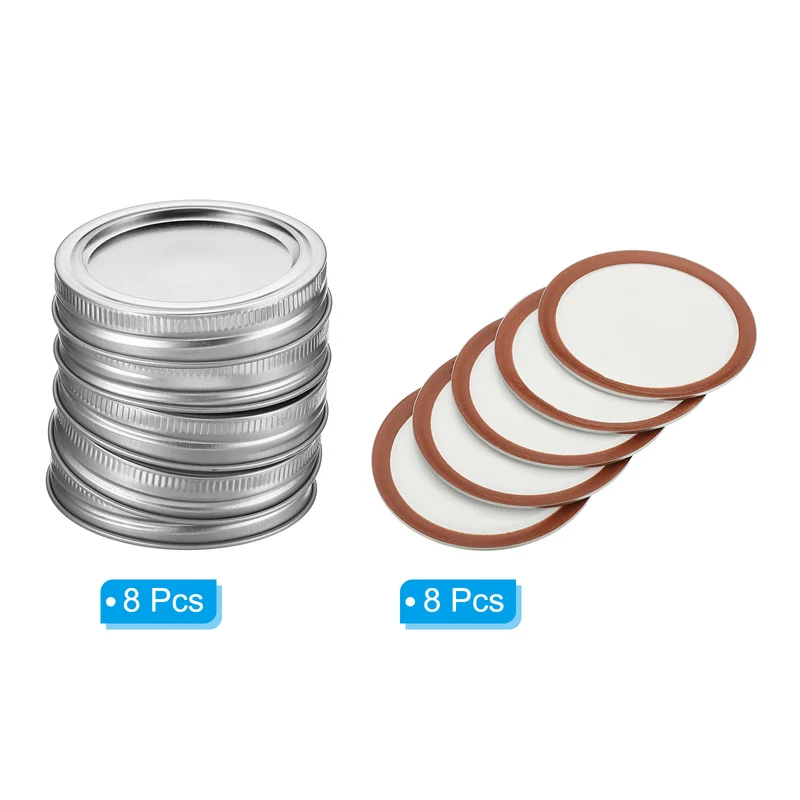 1Set/8pcs 70mm Regular Mouth Split-Type Iron Mason Jar Lids