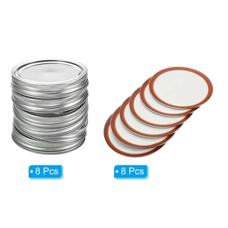 1Set/8pcs 70mm Regular Mouth Split-Type Iron Mason Jar Lids