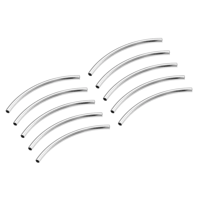 Uxcell Brass Curved Tube Beads, Glossy Noodles Spacer Bead for DIY Jewelry Making Craft Project