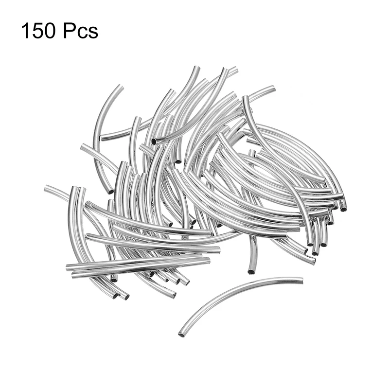 Uxcell Brass Curved Tube Beads, Glossy Noodles Spacer Bead for DIY Jewelry Making Craft Project