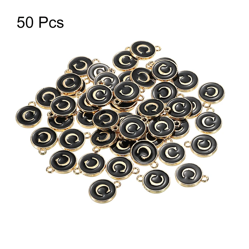 Alphabet Letter Charm Double Sided Enamel Initial Alphabet Pendant, for Necklace Bracelet Earring