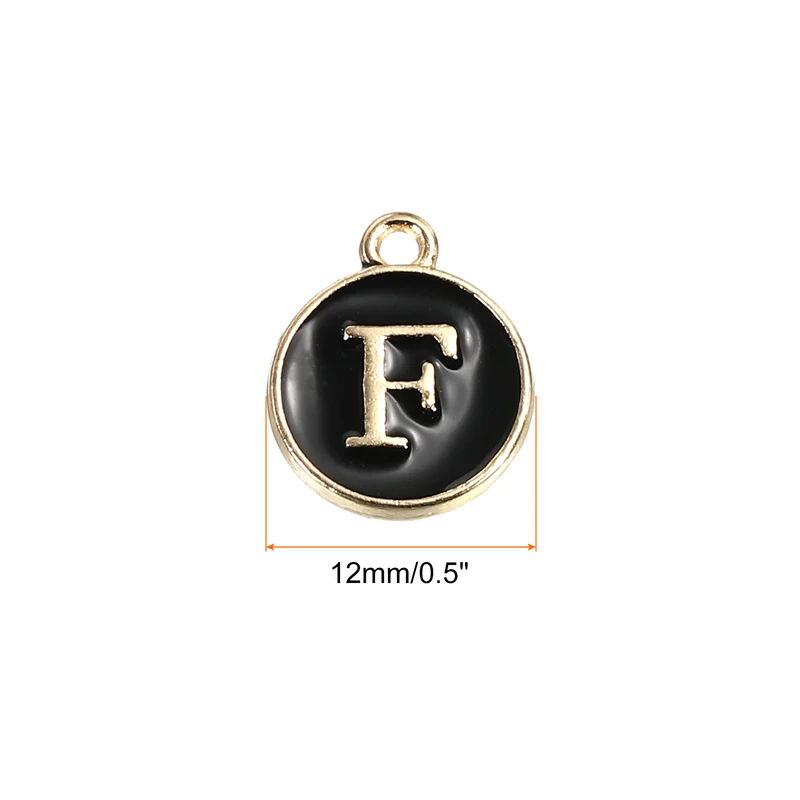 Alphabet Letter Charm Double Sided Enamel Initial Alphabet Pendant, for Necklace Bracelet Earring