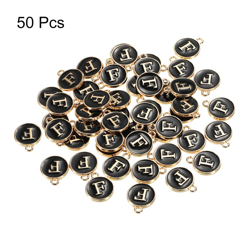 Alphabet Letter Charm Double Sided Enamel Initial Alphabet Pendant, for Necklace Bracelet Earring