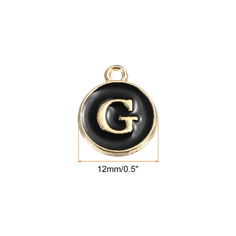 Alphabet Letter Charm Double Sided Enamel Initial Alphabet Pendant, for Necklace Bracelet Earring