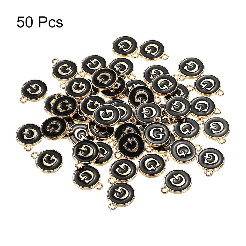 Alphabet Letter Charm Double Sided Enamel Initial Alphabet Pendant, for Necklace Bracelet Earring