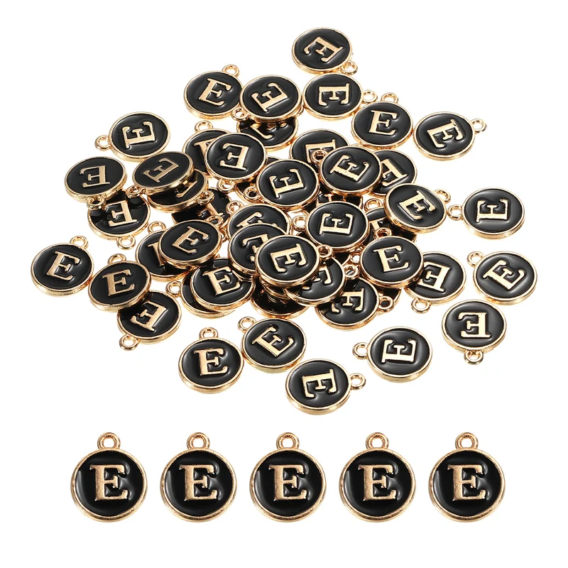 Alphabet Letter Charm Double Sided Enamel Initial Alphabet Pendant, for Necklace Bracelet Earring
