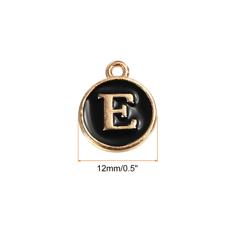 Alphabet Letter Charm Double Sided Enamel Initial Alphabet Pendant, for Necklace Bracelet Earring