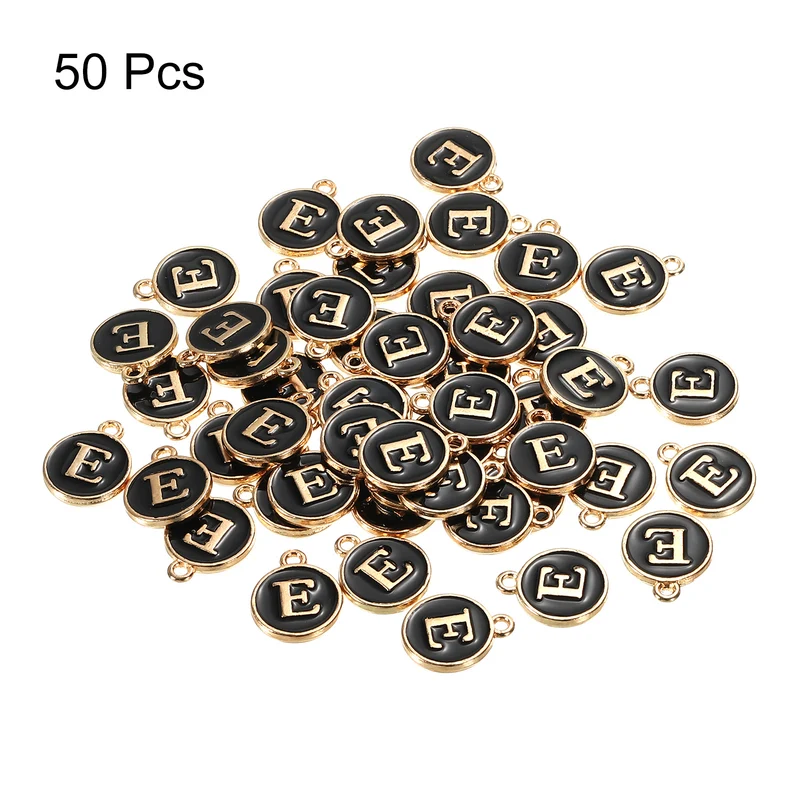 Alphabet Letter Charm Double Sided Enamel Initial Alphabet Pendant, for Necklace Bracelet Earring