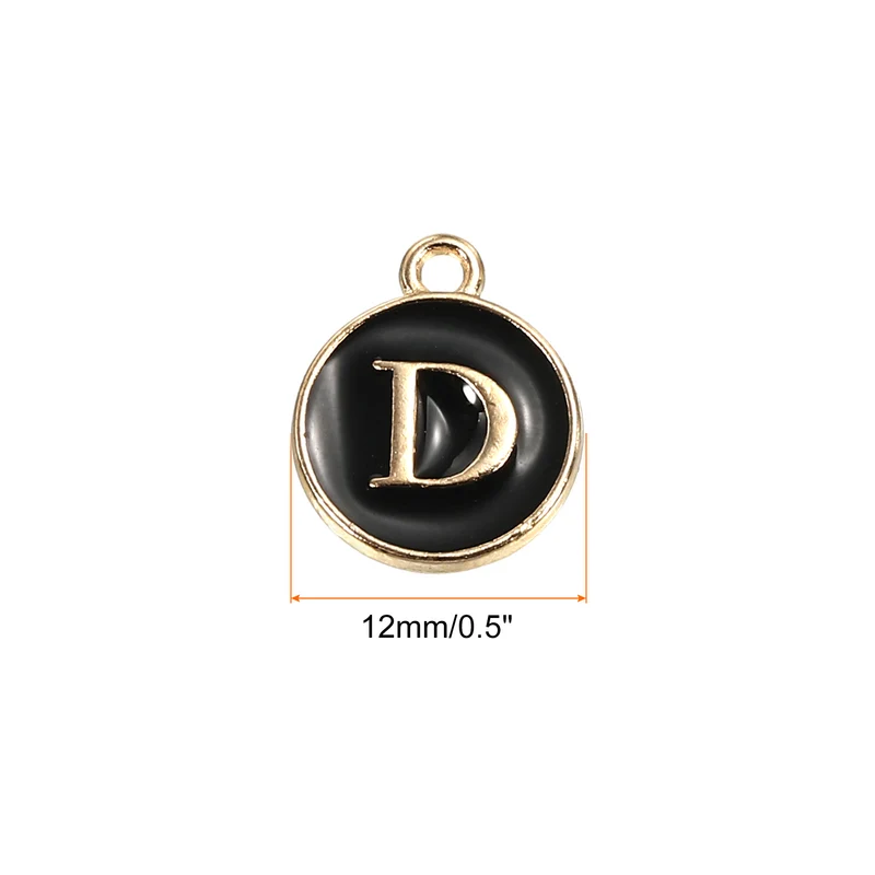 Alphabet Letter Charm Double Sided Enamel Initial Alphabet Pendant, for Necklace Bracelet Earring