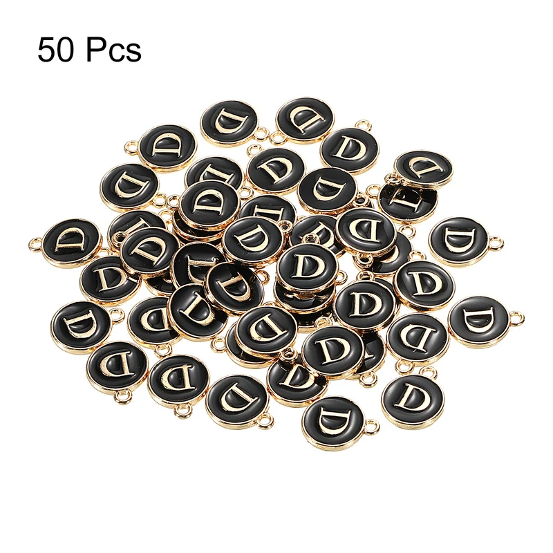 Alphabet Letter Charm Double Sided Enamel Initial Alphabet Pendant, for Necklace Bracelet Earring