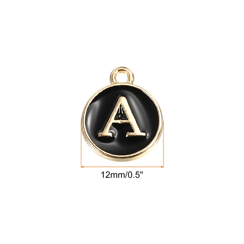 Alphabet Letter Charm Double Sided Enamel Initial Alphabet Pendant, for Necklace Bracelet Earring