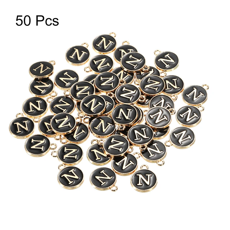 Alphabet Letter Charm Double Sided Enamel Initial Alphabet Pendant, for Necklace Bracelet Earring