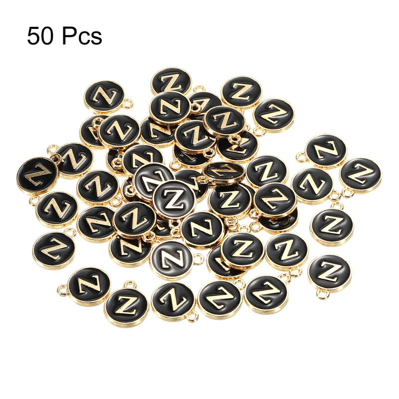 Alphabet Letter Charm Double Sided Enamel Initial Alphabet Pendant, for Necklace Bracelet Earring