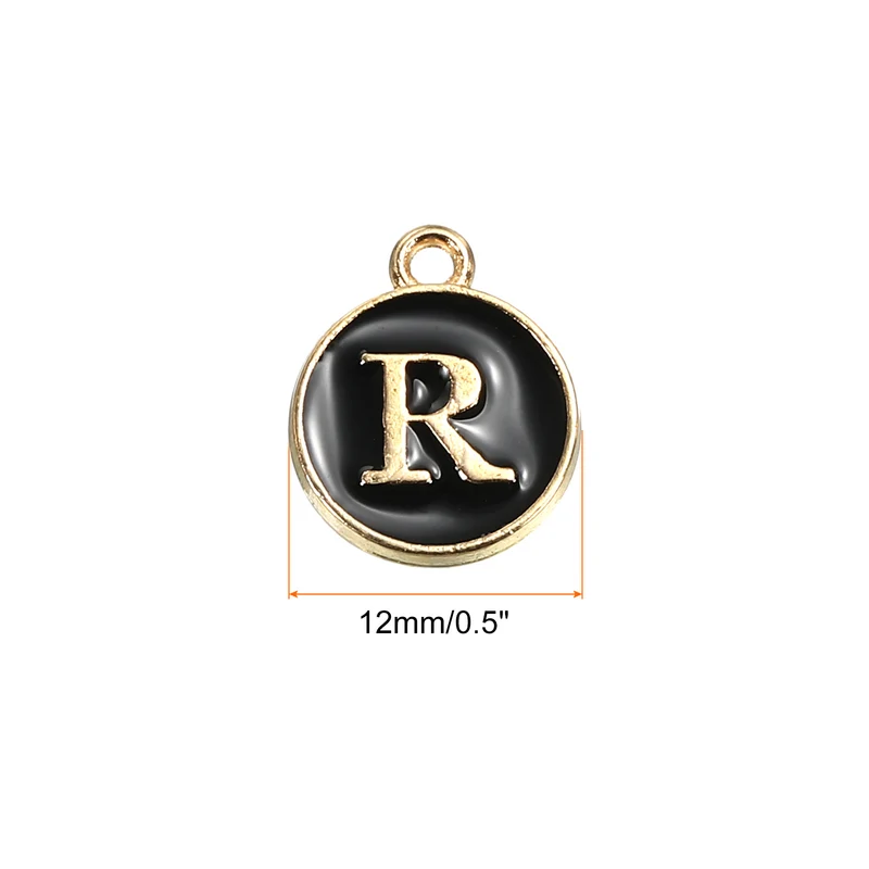 Alphabet Letter Charm Double Sided Enamel Initial Alphabet Pendant, for Necklace Bracelet Earring