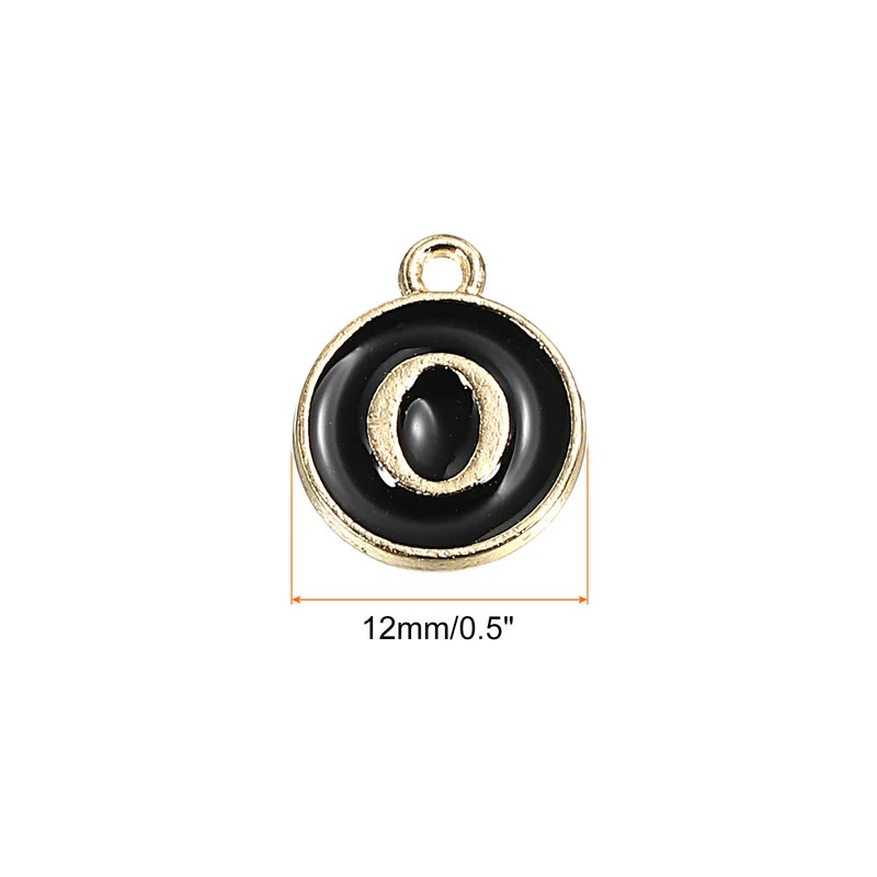 Alphabet Letter Charm Double Sided Enamel Initial Alphabet Pendant, for Necklace Bracelet Earring